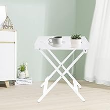 Acrylic Folding Tray Table Modern Clear End Table Accent Sofa Table Kitchen and Bar Serving Table Small Space Saving Side Table for Bedrooms, Study Rooms, Living Rooms