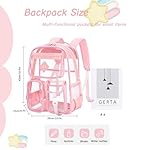Clear Backpack for Girls Large Heavy Duty Transparent Bookbag for Middle School Kids Travel Daypacks - Image 2