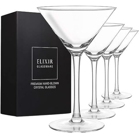 Elegant Hand Blown Martini Glasses Set Cover
