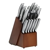 Cuchillos de Cocina Juego de Acero Inoxidable Hoja Afilada de Precisión con Base de Madera | Set de Cuchillos Profesional...