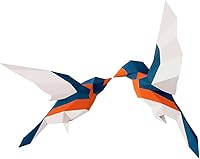ORFOFE 3D Geometric Love Birds Wall Decor - Lightweight Eco-Friendly Papercraft Ornament for Home, Garden, Patio & Kids Room