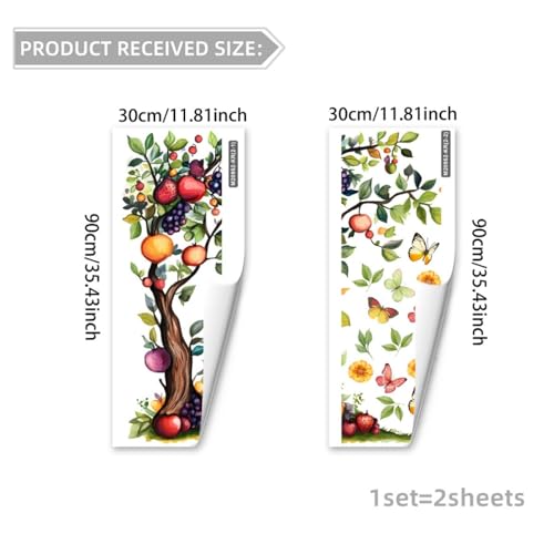 Autocollant arbre fruitier mural facile à poser et DIY