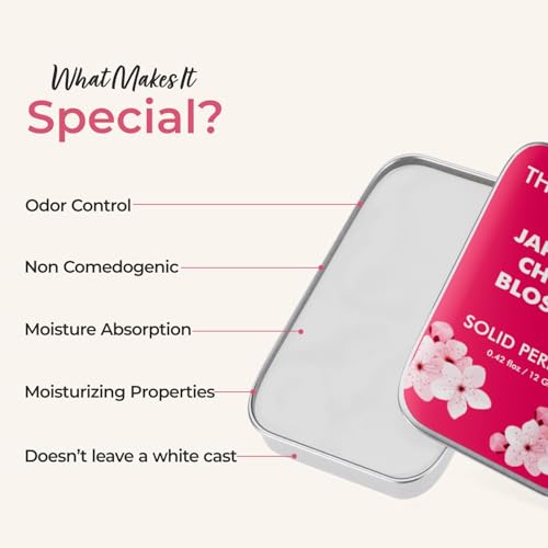 Image of THE LOVE CO. Japanese Cherry Blossom Solid Perfume for Men & Women 12gm | Long-Lasting Floral Fragrance Balm | Alcohol-Free, Travel-Friendly, Pocket Perfume Stick