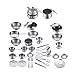 Canjerusof De Acero Inoxidable de Cocina para niños Juguetes 18 Piezas de vajilla Miniatura de Utensilios de Cocina Set de Juego de simulación de Juegos de simulación Juguete para niños