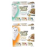 Purina Fancy Feast Grain Free Pate Wet Cat Food Variety Pack, Seafood Classic Pate and Poultry & Beef Collection