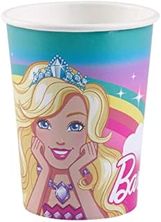 amscan 11012121 Barbie Dreamtopia Paper Cups 250ml-8 Pcs, 8 Count (Pack of 1)