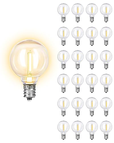 MDLITIN 25 Bulbi 1W G40 Lampadine LED E12, Globo Vetro E12, IP44 Impermeabile per Lampadari Interni Esterni, Lampade per Decorazioni Giardinaggio