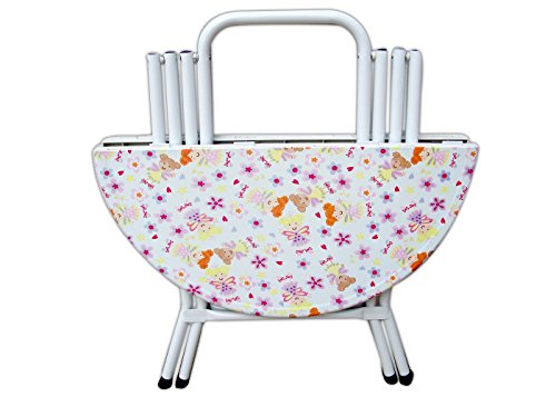 Image of AMAZE inch Folding Baby Kids Children Printed Portable Outdoor Study Dining Furniture Play Group Table-Chair Set (Doll)