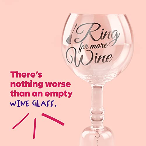 'Ring for Wine' Novelty Wine Glass with Built-in Bell - Image 4