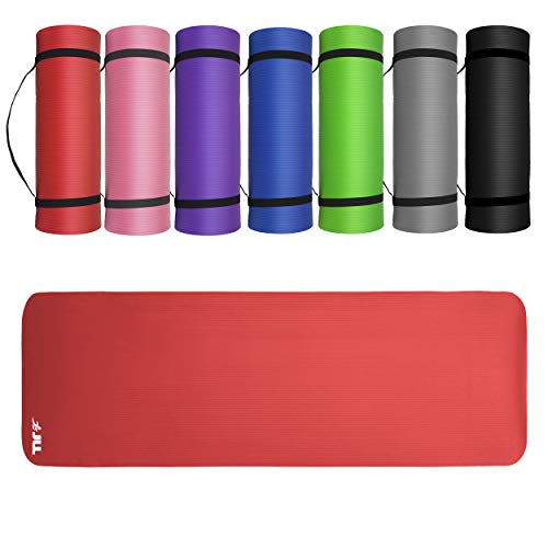 JLL Yoga Mat Extra Thick 15mm Non-Slip Pilates Workout  (Red)