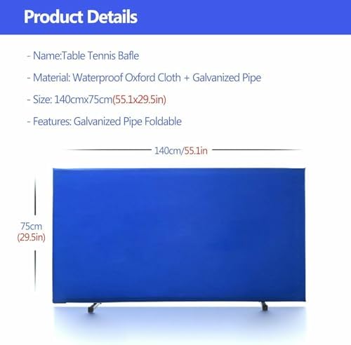 Foldable Table Tennis Barrier - 140cm x 75cm Ping Pong Baffle Screen for Self Training, Clubs, Schools & Stadiums - Durable Surround Fence for Enhanced Practice
