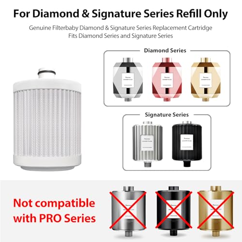 Image of Filterbaby Genuine Official Diamond & Signature Shower Filter Refill, NSF Standards Replacement | Reduces up to 99% Chlorine, Lab Tested for Chloramine, Certain Heavy Metals & 40+ Contaminants, 1 Pack
