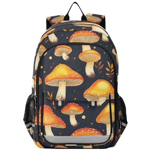 Sac à dos ordinateur portable enfants motifs champignons jaunes décontracté