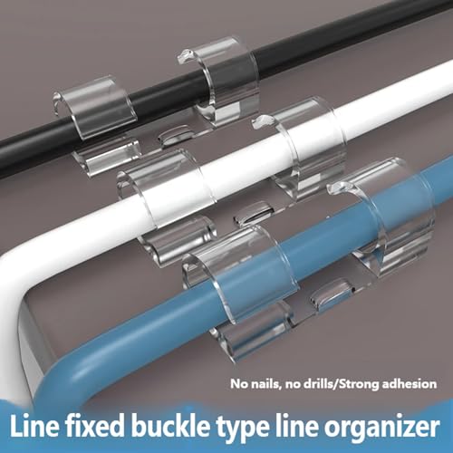Clip Transparente para Cable con Doble Gancho y Organizador para Gestión y Organización Segura de Cables miniatura 5