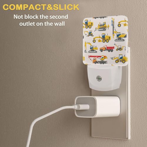Image of Tractor Night Light, Construction Machines Night Lights Plug Into Wall with Dusk To Dawn Sensor Wall Lamp, Nightlights For Bedroom, Bathroom, Hallway, Kitchen, Gifts Ideal For Girls Women