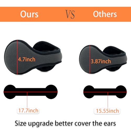 winter men earmuffs big size foldable polar fleece ear warmers women adjustable ear muffs for outdoor activities