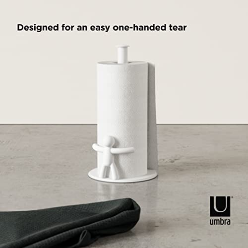 Umbra - Buddy, portarollos de toallas de papel para mostrador de cocina, Blanco