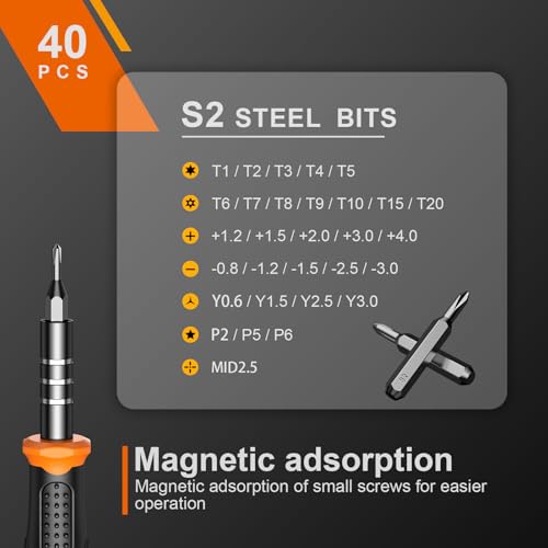 Image of JOREST 40Pcs Precision Screwdriver Set,Small Screwdriver with Torx T5 T6 T8