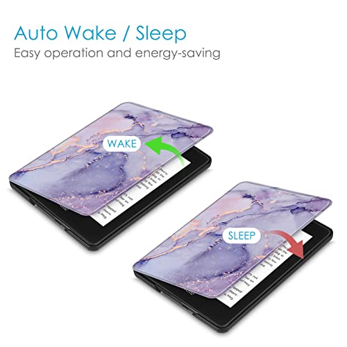 Image of Fintie Slimshell Case for 6 inch Kindle Paperwhite (10th Generation, 2018 Release) - Premium Lightweight PU Leather Cover with Auto Sleep /Wake for Amazon Kindle Paperwhite E-Reader, Lilac Marble