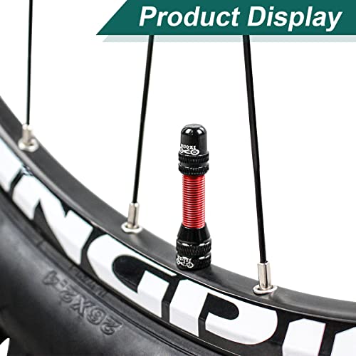 MUQZI Alloy 60mm Bike Tubeless Schrader Valve Stems - Universal Fit, Red, Red-60MM - Image 2
