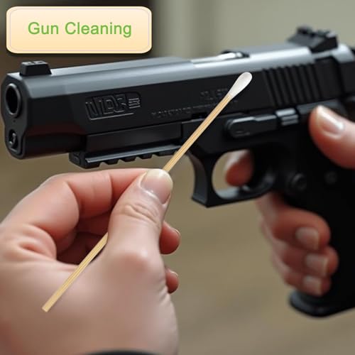 200 pcs long wooden cotton swabs cleaning cotton sticks with wood handle for oil makeup gun applicators eye ears eyeshadow brush and remover tool cutips buds for baby and home accessories