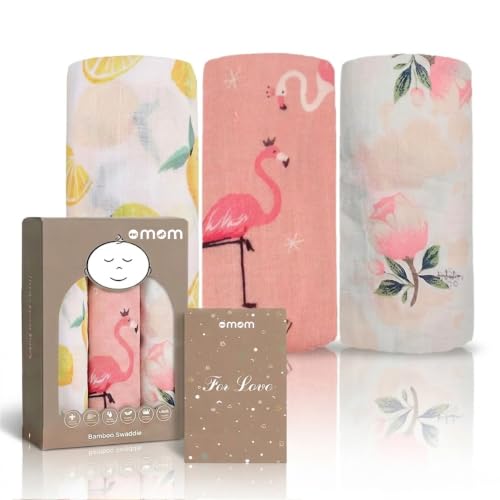 Image of DOTMOM Pure Organic Bamboo Swaddle Wrap Softer Than Cotton Muslin Swaddlers for Newborn Baby Receiving Blanket & Wrappers | Baby Towel Gift Pack for Newborn Babies 120X120 CM, 0-18 Months, Pack of 3