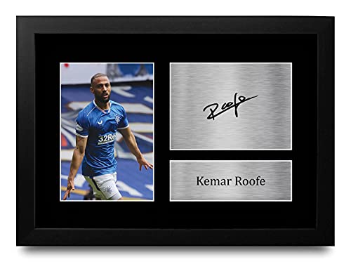 Photo autographe signée Kemar Roofe Rangers déco salon foot
