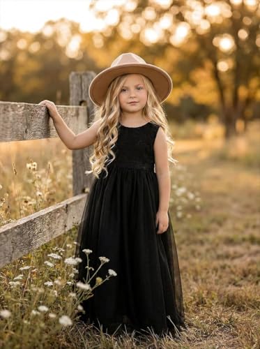 Image of Topmaker Flower Girl Dress for Toddler Baby Girls,Lace Tulle Dress for Wedding,Birthday Party,Photoshoot,Special Occasion