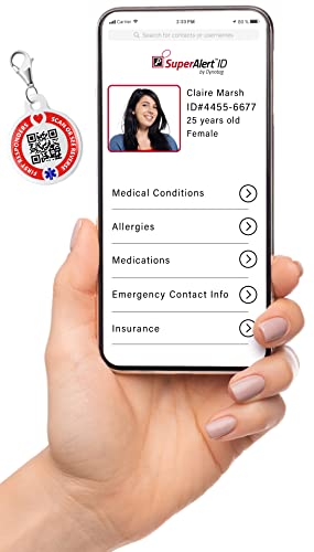 Dynotag® Web Enabled Smart Medical Id/Emergency Information Round Steel Tag - 30 Mm. Includes Lobster Clasp, With Dynoiq™ & Lifetime Service. #TOP1