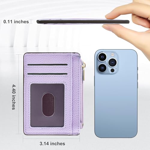 Image of Tipmile Womens Credit Card Holder Wallet, Small Slim RFID Blocking Sleeve | Mini Tiny Cute ID Case, Minimalist Zipper Pocket Wallet, Thin Coin Purse, Mothers Gift