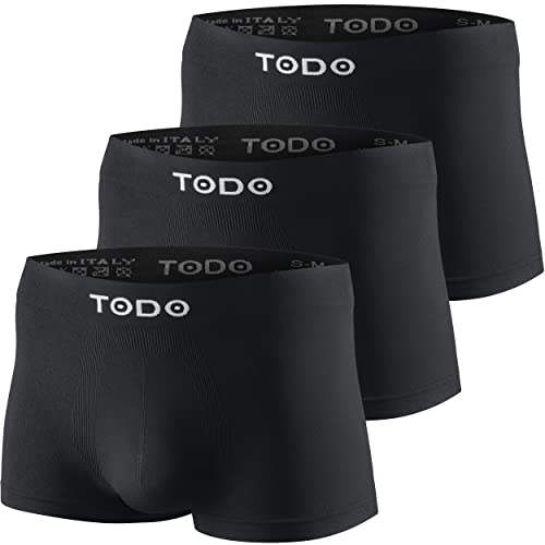 TODO Sport Boxershorts Herren (3er Pack) Elastisch Sportunterwäsche Boxer Männer, Atmungsaktiv, Leicht, ohne Scheuern (Schwarz, L/XL)