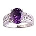 Psiroy Created Amethyst Sapphire Split Shank Band Engagement Ring for Women