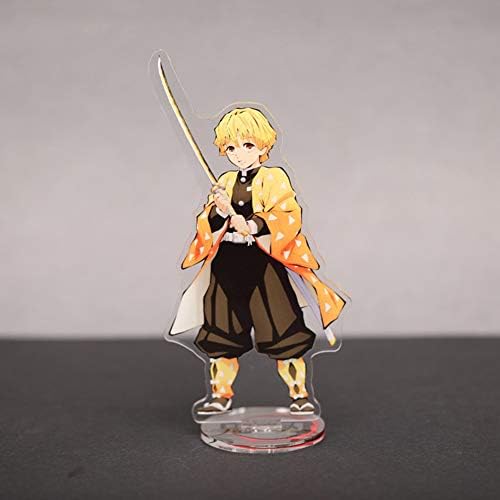 WerNerk Anime Demon Slayer Standing Figure, Anime Kawaii Acrylic Desk Stand Miniature Action Figure for Home Office Deco, Best Gift for Anime Fans( Agatsuma Zenitsu)