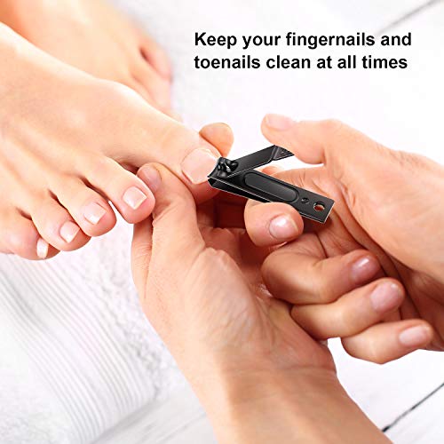 12 Pieces Nail Clipper Set Stainless Steel Nail Cutter Fingernails And Toenail Clipper Cutter For Women Men (Black) #TOP5