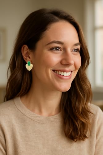 Heart Earrings for Women, 24K Gold-Plated Vintage Earrings with Hypoallergic Posts, Statement Dangle Earring Fashion Black Gold Earring Jewelry4