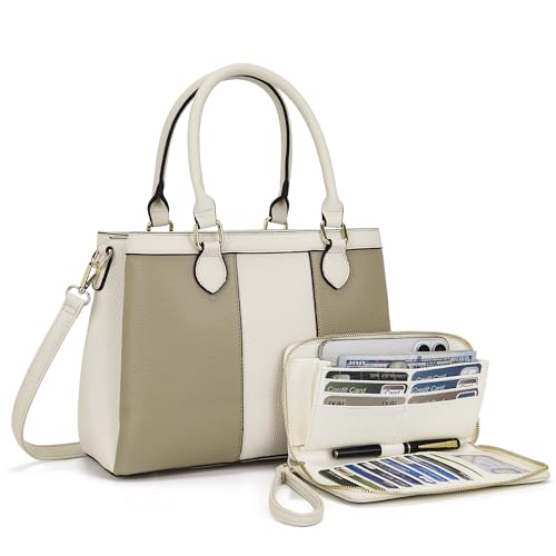 Image of Qiyuer Purses and Wallet Set for Women Satchel Handbag Tote Bag | 3 Zippered Compartments,Pebble PU leather,Multi-slot design,Everyday commuting