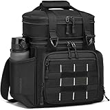 FRETHIND 25L Kühltasche Taktische Picknicktasche Lunchtasche für Picknick Strand Camping BBQ Thermotasche erweiterbare Isoliertasche Schwarz