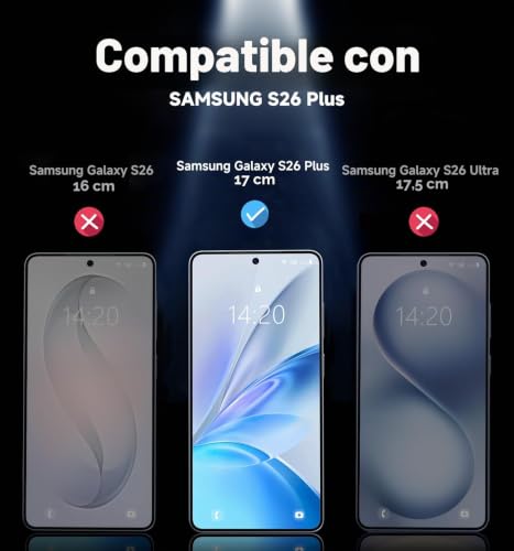 Cristal templado para Samsung Galaxy S26 Plus protector de pantalla de privacidad 9H 2