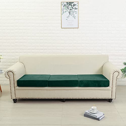 Jonuiony 2023 New Wear-Resistant Universal Sofa Cover, Stretch Velvet Separate Couch Cushion Slipcovers, L Shape Sofa Chaise Covers For Both Left/Right Sectional Couch (Dark Green,Back Cover) #TOP2