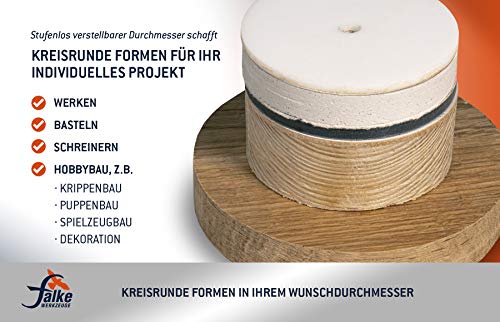 Falke Kreisschneider FKS-H 120 - Universal für Holz, Kunststoff, Gipskarton | Durchmesser stufenlos einstellbar (40-120 mm) - Verstellbare Lochsäge