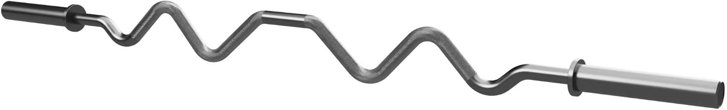 Kyoto Rackable Curl Bar - Deep Bends, 6 Grips for Bicep, Triceps, Chest, Back Exercises