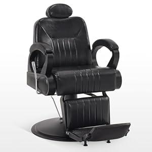 BarberPub All Purpose Barber Chair with Heavy Duty Pump,Reclining Adjustable Swivel Hair Styling Spa&Salon Chair for Hair Stylist, Home Salon,Barbershop 9502 (All Black)