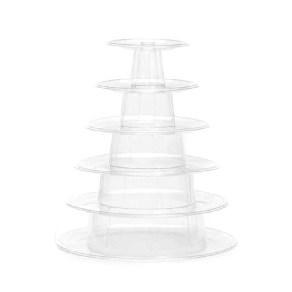 CTRLZS Plastic Transparent Macaron Tower Stand 6 Tiers Round Cake Stand Dessert Display Rack Cupcake Holder Platter