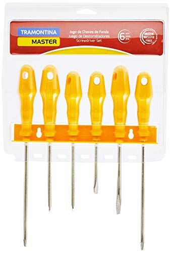 Tramontina 41516536, Jogo de Chaves de Fenda 6 Peças, Amarelo