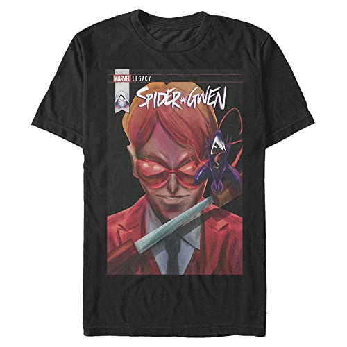T-Shirt Homme Marvel Spider-Gwen 18 Janvier en coton noir col rond