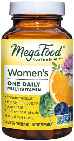 MegaFood Women's One Daily - Women's Multivitamin supports Optimal Health and Well-Being - With B Complex Vitamins - Gluten Free, Non-GMO, Dairy Free, Soy Free - 30 Tablets