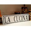 HOUVSSEN La Cucina Italian Kitchen Sign Tuscan Decor Farmhouse Style Wood Sign Wood Signs with Quotes Wood Sayings Signs 4x16 Inch