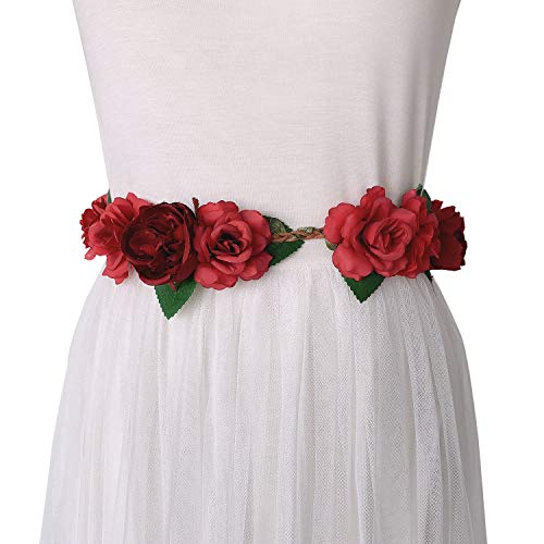 Flower Floral Rattan Belt Flower Sash Crown Wreath Headband Floral Garland JW662
