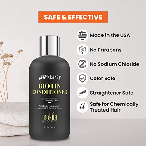 Mokita Naturals Conditioner With Biotin, Provitamin B5 And Amino Acids For Repair Treatment And Deep Moisturizing For All Hair Types - Detangle, Protect And Support New Hair Growth - 8.5 Ounces #TOP5