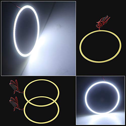 Grandview 2X 110Mm Angel Eyes Halo Ring Lamp Light Bulb 82Smd Headlight Cob (White) #TOP2